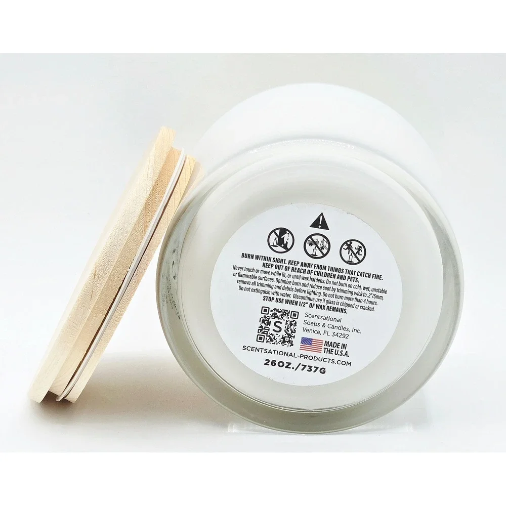Scentsational Storm Candle 26oz White Coconut Wax Blend Wood Lid